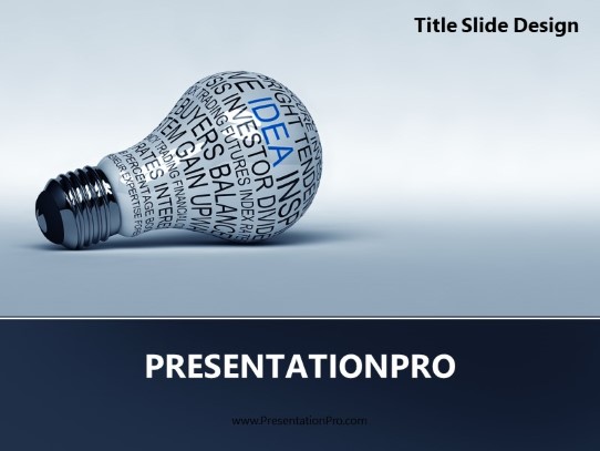 Idea Concepts Bulb Blue PowerPoint Template title slide design