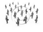 3D people-Business Gathering 3D stick figure for PowerPoint