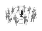 3D people-All For One Position 3D stick figure for PowerPoint