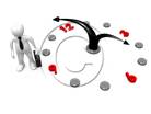 3D people-Abstract Clock 3D stick figure for PowerPoint