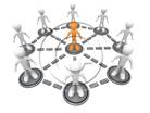 3D people-Business Network 3D stick figure for PowerPoint