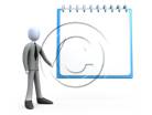3D people-Business Person Showing A Clipboard 3D stick figure for PowerPoint