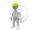 3D people-Construction Hard Hat 3D stick figure for PowerPoint