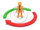 3D people-Arrow Cycle 2 3D stick figure for PowerPoint