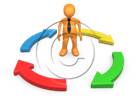 3D people-Arrow Cicle 4 3D stick figure for PowerPoint