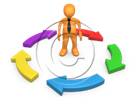 3D people-Arrow Circle 5 3D stick figure for PowerPoint