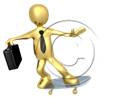 3D people-Business Man On Skate Board 3D stick figure for PowerPoint