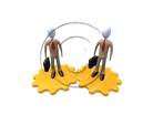 3D people-Business Partners 3D stick figure for PowerPoint