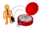 3D people-Compass Direction 3D stick figure for PowerPoint