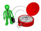 3D people-Compass Direction 3D stick figure for PowerPoint