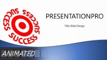 Success On Target Blue Widescreen PPT PowerPoint Animated Template Background