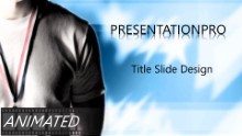 Gold Medal and Flag Widescreen PPT PowerPoint Animated Template Background