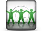 Celebrating Teamwork Green Square PPT PowerPoint Image Picture