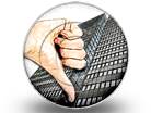 thumbs down building Color Pencil PPT PowerPoint Image Picture