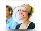 Woman HeadSet 02 Square PPT PowerPoint Image Picture