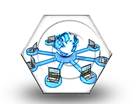 Global Computer Network Blue Color Pencil HEX PPT PowerPoint Image Picture