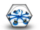 Global Computer Network Blue HEX PPT PowerPoint Image Picture