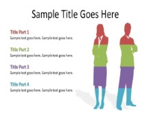2 Silhouettes Split Colors PPT PowerPoint presentation slide layout