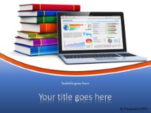 PowerPoint Templates - Laptop And Books Blue