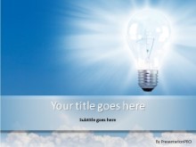 PowerPoint Templates - Light Bulb In Clouds