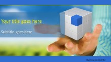PowerPoint Templates - Cube In Hand Widescreen
