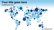 PowerPoint Templates - Map Bubbles Blue Widescreen