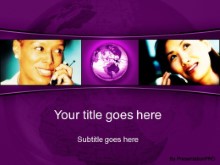 Download global communication purple PowerPoint Template and other software plugins for Microsoft PowerPoint