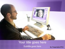 Download video conference purple PowerPoint Template and other software plugins for Microsoft PowerPoint