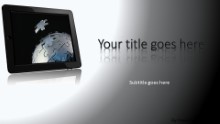 Global Puzzle Tablet Widescreen PPT PowerPoint Template Background