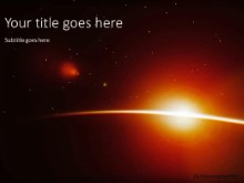 Planet Sunrise PPT PowerPoint Template Background