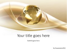 Global Swirls Gold PPT PowerPoint Template Background