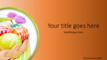 Easter Egg Basket Orange Widescreen PPT PowerPoint Template Background