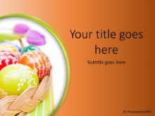 Easter Egg Basket Orange PPT PowerPoint Template Background