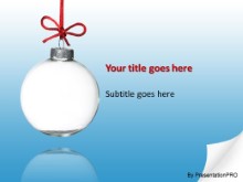 Holiday Glass Ornament Blue PPT PowerPoint Template Background