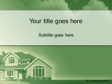 Download house in the clouds green PowerPoint Template and other software plugins for Microsoft PowerPoint