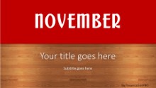 November Red Widescreen PPT PowerPoint Template Background