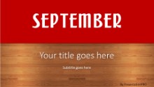 September Red Widescreen PPT PowerPoint Template Background