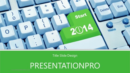 Enter New Year Widescreen PowerPoint Template title slide design