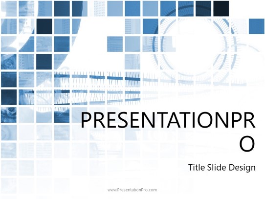 Abstract Grid Blue PowerPoint Template title slide design