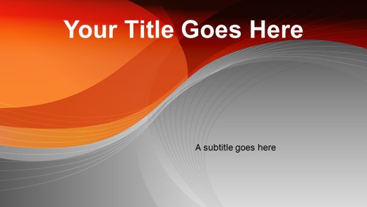 Abstract Orange Widescreen PowerPoint Template title slide design
