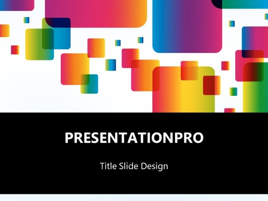 Abstract Rainbow Prisms PowerPoint Template title slide design