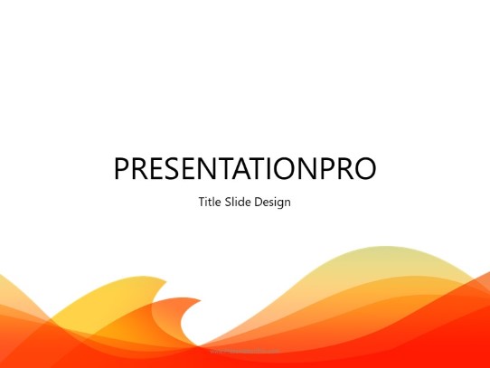 Abstract Waves Orange PowerPoint Template title slide design