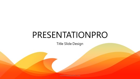 Abstract Waves Orange Widescreen PowerPoint Template title slide design