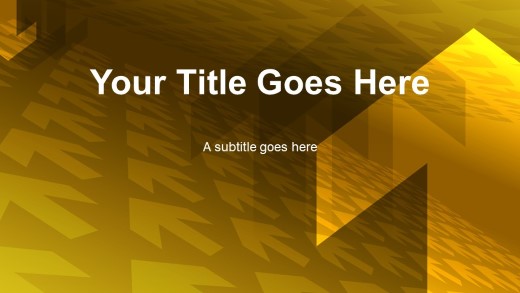 Arrow Gold Widescreen PowerPoint Template title slide design