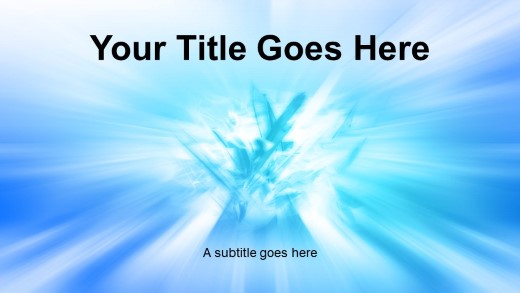 Beaming Crystal Blue Widescreen PowerPoint Template title slide design