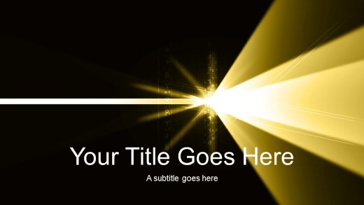 Binary Light Gold Widescreen PowerPoint Template title slide design