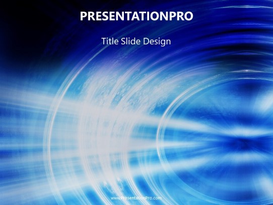 Blue Glow Spirals PowerPoint Template title slide design