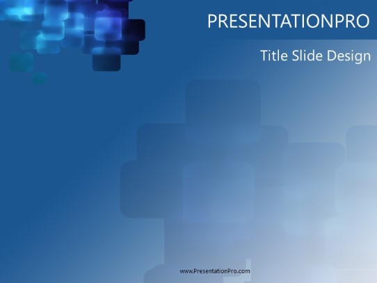 Blue Squares PowerPoint Template title slide design