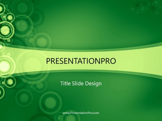 Bubble Circle Green PowerPoint Template title slide design