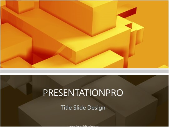 Building Blocks Orange PowerPoint Template title slide design